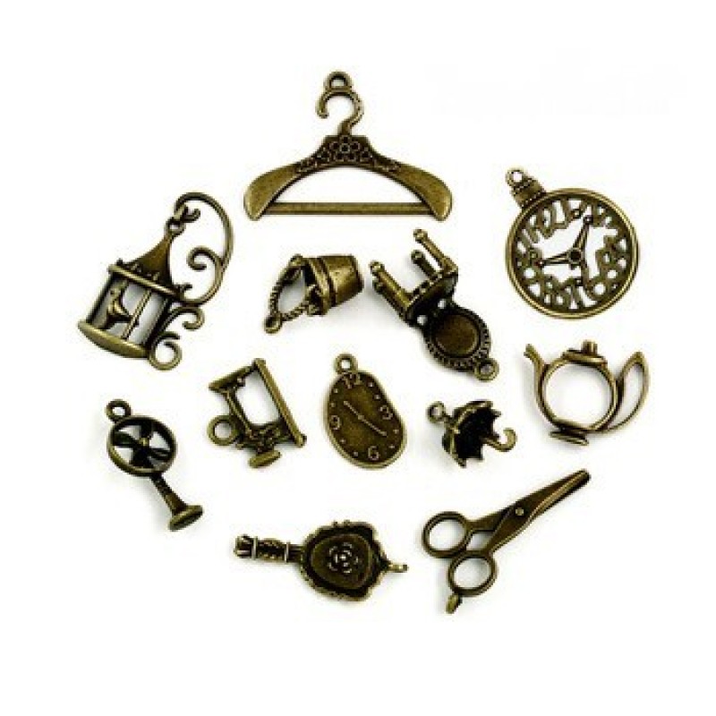 10 Breloques Mixte Bronze 20-50mm