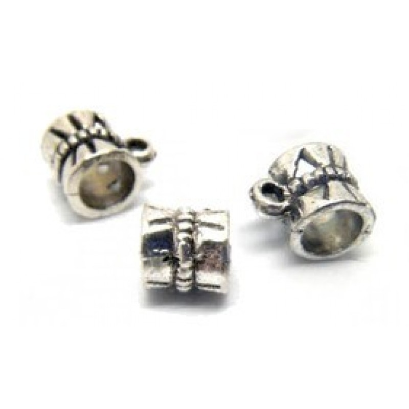 5 Bélières Argentées 9x7mm