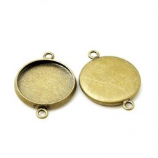 4 Supports Connecteur Pendentif Bronze pour Cabochon 18mm pour la Création de Bijoux Fantaisie - DIY