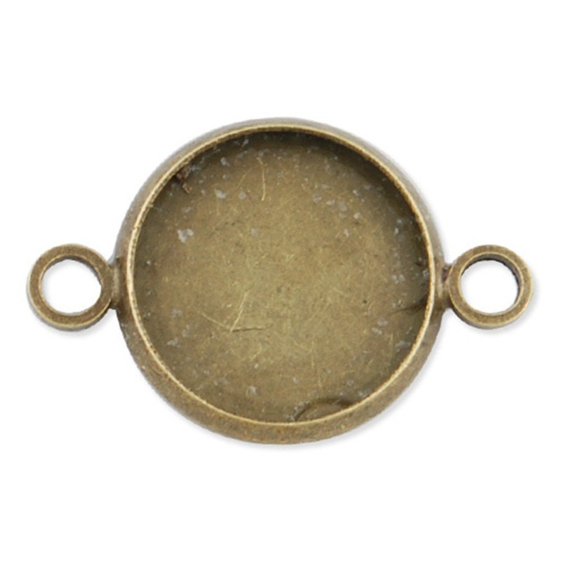 4 Supports Connecteurs Bronze pour Cabochon 14mm