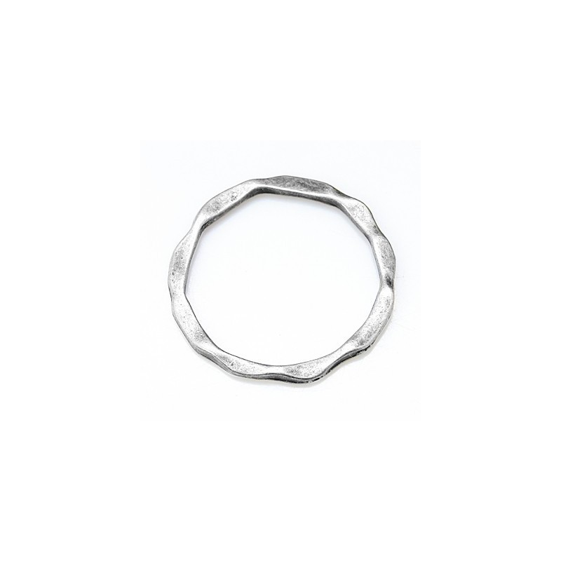 5 Connecteurs Rond Argenté 22mm