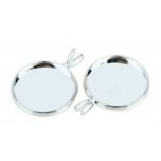 2 Supports Pendentif pour Cabochon Argenté 14mm pour la Création de Bijoux Fantaisie - DIY