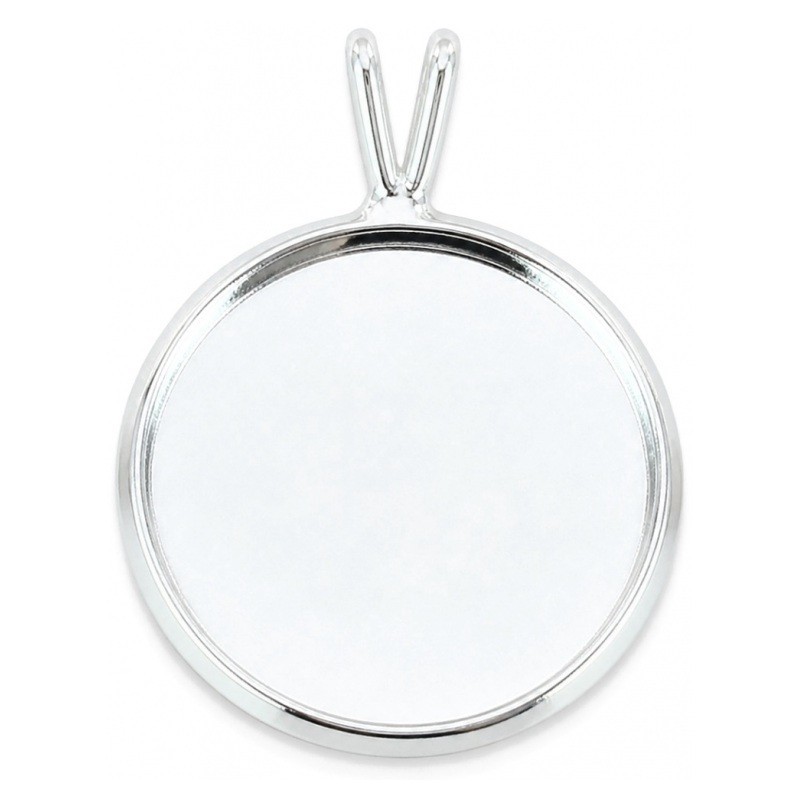 2 Supports Pendentifs Argentés pour Cabochon 10mm