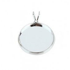 2 Supports Pendentif Argenté pour Cabochon 12mm pour la Création de Bijoux Fantaisie - DIY