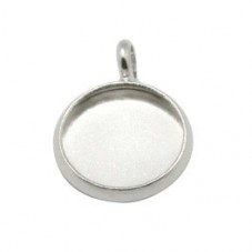2 Supports Pendentif Argenté pour Cabochon 12mm pour la Création de Bijoux Fantaisie - DIY