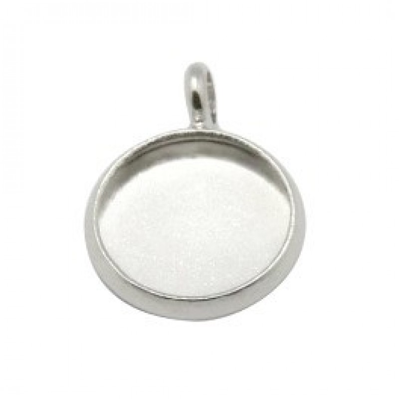 2 Supports Pendentifs Argentés pour Cabochon 12mm