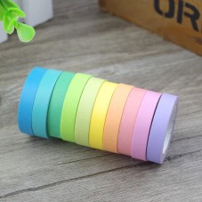 10 Rouleaux de Masking Tape Muticolore 5m 
