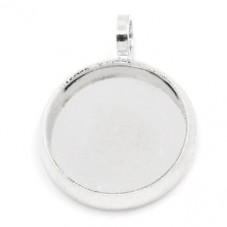 4 Supports Pendentif Argenté pour Cabochon 10mm pour la Création de Bijoux Fantaisie - DIY