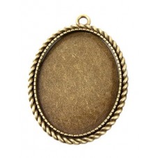 Support Pendentif  Bronze pour Cabochon 30x40mm pour la Création de Bijoux Fantaisie - DIY