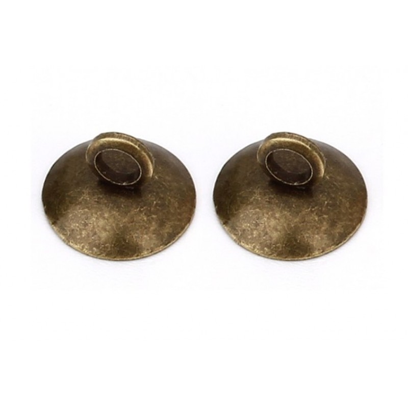 2 Attaches Pendentif Bronze pour Globe 8mm