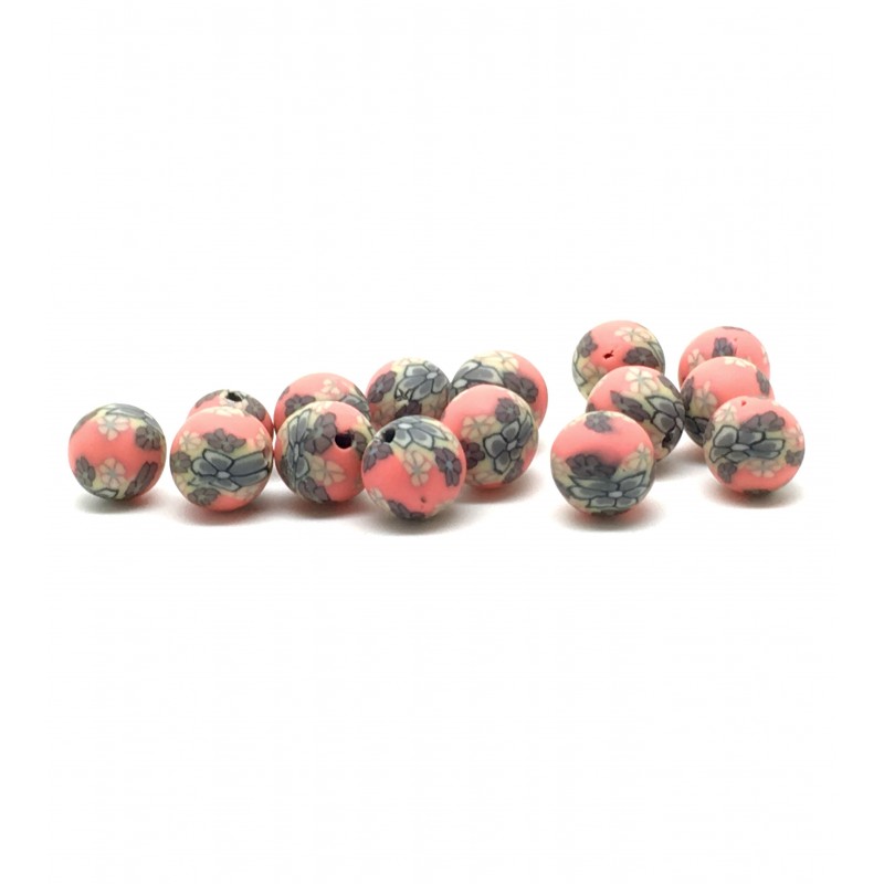 15 Perles Rouges en Pâte Polymère Fimo 8mm