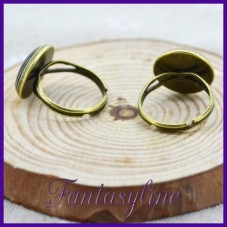 Support Bague Ajustable Bronze Motif Léopard 12mm  pour la Création de Bijoux Fantaisie - DIY