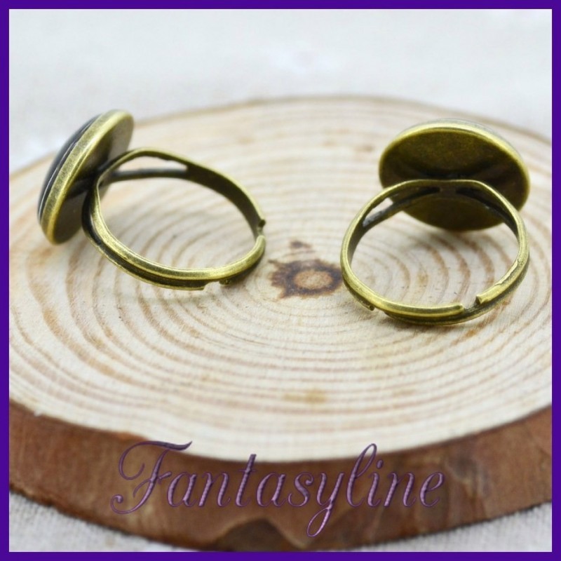 Support Bague Ajustable Bronze Motif Léopard 12mm