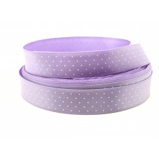 1 Mètre de Ruban Satin à Pois Mauve 15mm