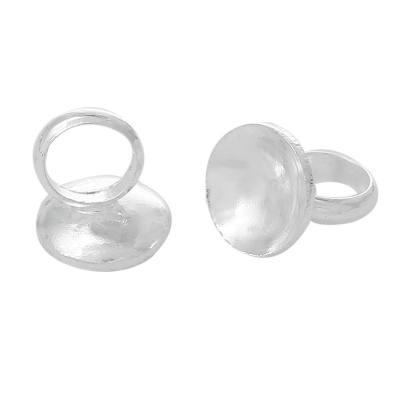 4 Attaches Pendentifs Argentés pour Globe 6mm