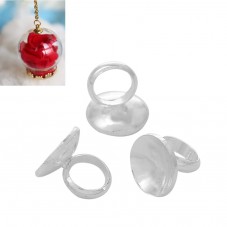 4 Attaches Pendentifs Argentés pour Globe 6mm