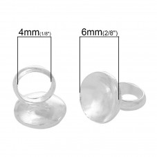 4 Attaches Pendentifs Argentés pour Globe 6mm