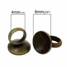 4 Attaches Pendentifs Bronze pour Globe 6mm