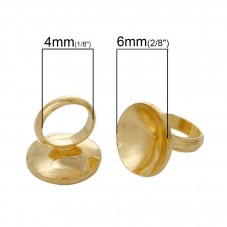 4 Attaches Pendentifs Doré pour Globe 6mm