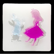 Moule en Silicone Alice au Pays des Merveilles Fimo Résine Gâteau