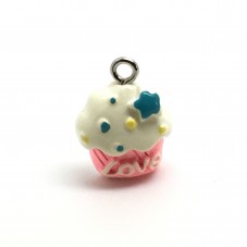 2 Breloques Cupcake Gourmandise Miniature en Résine 13x18mm
