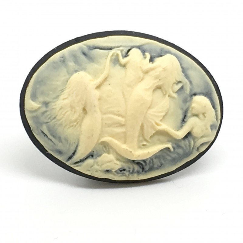 Camée Cabochon Sirènes Haute Qualité pour Support 30x40mm