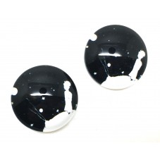 2 Cabochons en Verre Illustrés Petit Garçon Planète 12mm  pour la Création de Bijoux Fantaisie - DIY