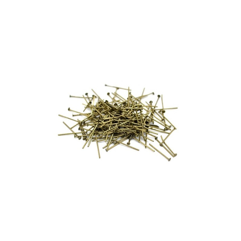 100 Tiges à Tête Plate Bronze 20mm