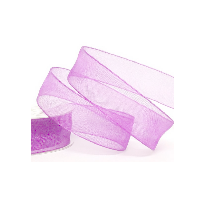 2 Mètres de Ruban d'Organza Mauve 15mm