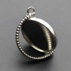 Support Pendentif Mobile Double Face Argenté ou Noir pour Cabochon 20 ou 25mm