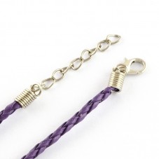 4 Bracelets Simili Cuir Tressé Multicolore 20cm
