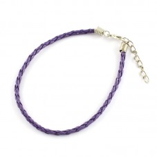 4 Bracelets Simili Cuir Tressé Multicolore 20cm