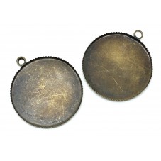 2 Supports Pendentif Bronze pour Cabochon 25mm pour la Création de Bijoux Fantaisie - DIY
