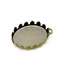 2 Supports Pendentif Bronze pour Cabochon 13x18mm pour la Création de Bijoux Fantaisie - DIY
