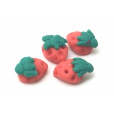 10 Cabochons Fraise Miniature en Pâte Polymère Fimo 7mm pour la Création de Bijoux Fantaisie - DIY