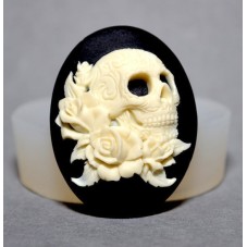 Moule en Silicone Crâne Tête de Mort Gothique 30x40mm Fimo Résine Gâteau