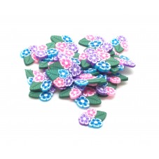 50 Tranches de Cane Fleurs en Pâte Polymère Fimo pour la Création de Bijoux Fantaisie - DIY