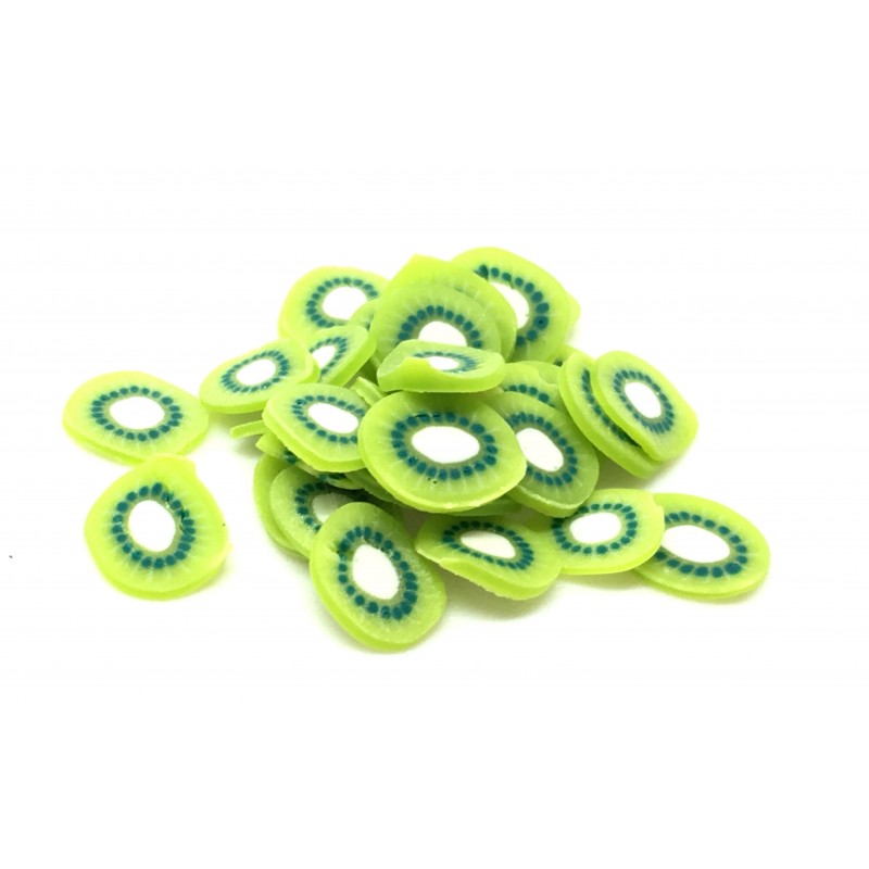 50 Tranches de Cane Fruit Kiwi Pâte Polymère Fimo