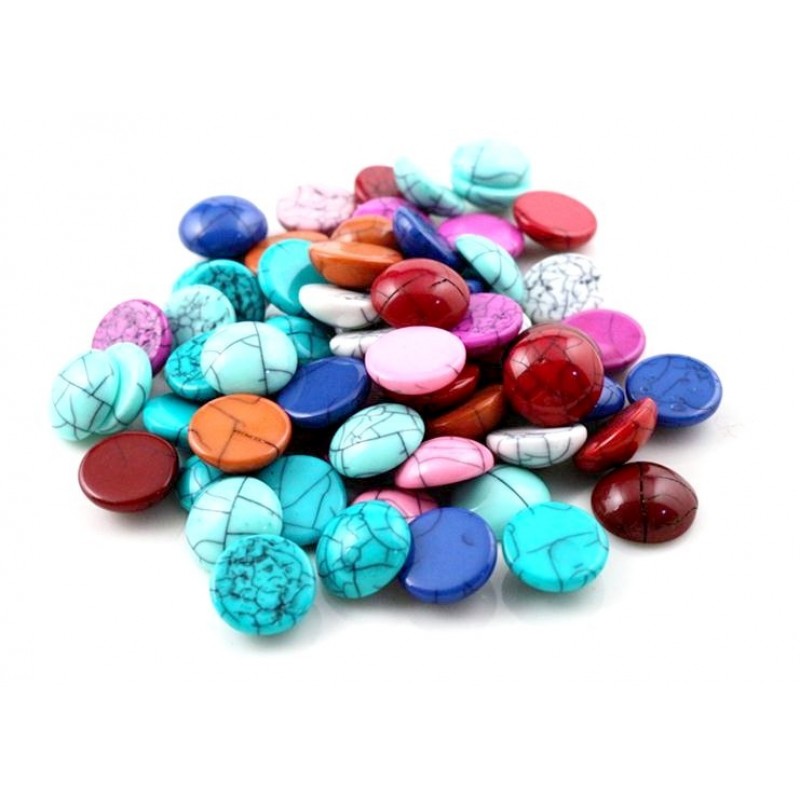 10 Cabochons en Résine Style Pierre Turquoise 11,5mm