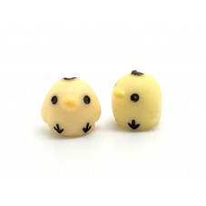 2 Cabochons Mini Poussin Miniature en Résine 7x8mm  pour la Création de Bijoux Fantaisie - DIY