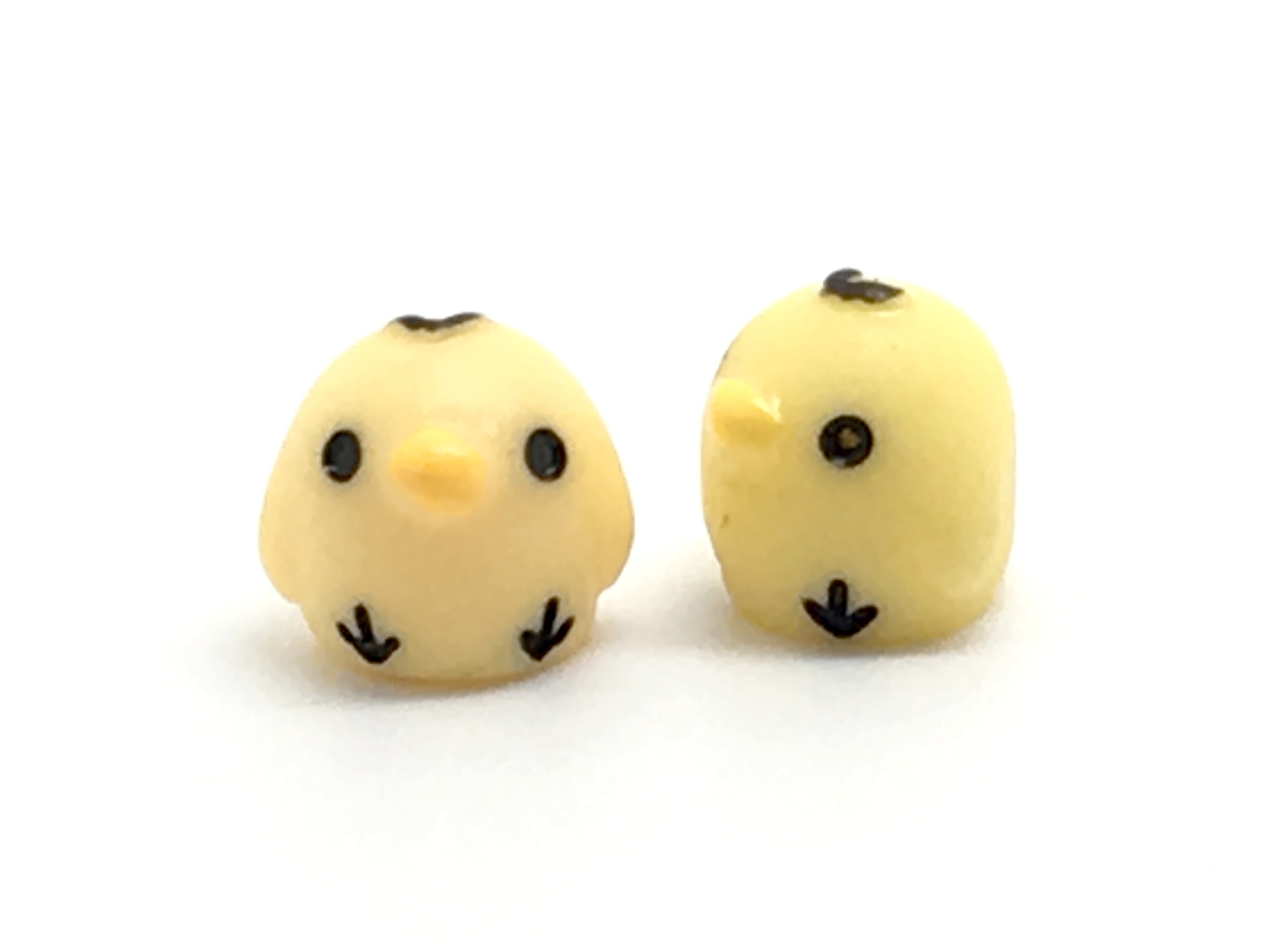 2 Cabochons Mini Poussin Miniature en Résine 7x8mm