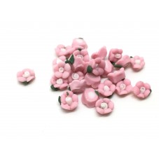15 Cabochons Fleur Rose Miniature en Fimo 5mm pour la Création de Bijoux Fantaisie - DIY