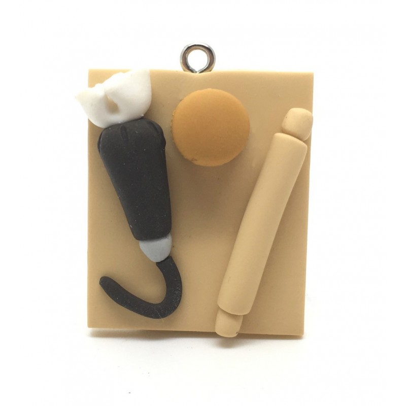 Breloque Métier Pâtissier en Fimo 30mm