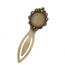 Support Marque-Page, Signet Bronze pour Cabochon 20mm  pour la Création de Bijoux Fantaisie - DIY