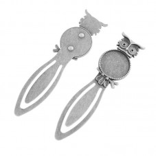 Support Marque-Page Hibou, Signet Argenté pour Cabochon 20mm  pour la Création de Bijoux Fantaisie - DIY