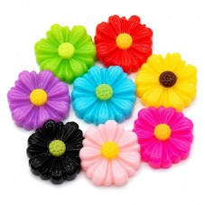 10 Cabochons Mini Marguerite en Résine Multicolore 9x8mm pour la Création de Bijoux Fantaisie - DIY