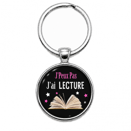 Porte-clé "J'peux pas j'ai Lecture" Cadeau Original Humour Anniversaire Noël