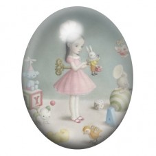 Cabochon en Verre Illustré Ballerine aux Jouets 13x18, 18x25 ou 30x40mm pour la création de bijoux fantaisie - DIY