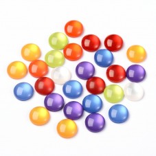 10 Cabochons en Résine Imitation Oeil de Chat soit 5 Paires 10mm