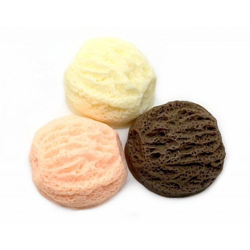 3 Cabochons Glaces 3 Parfums en Résine 17mm